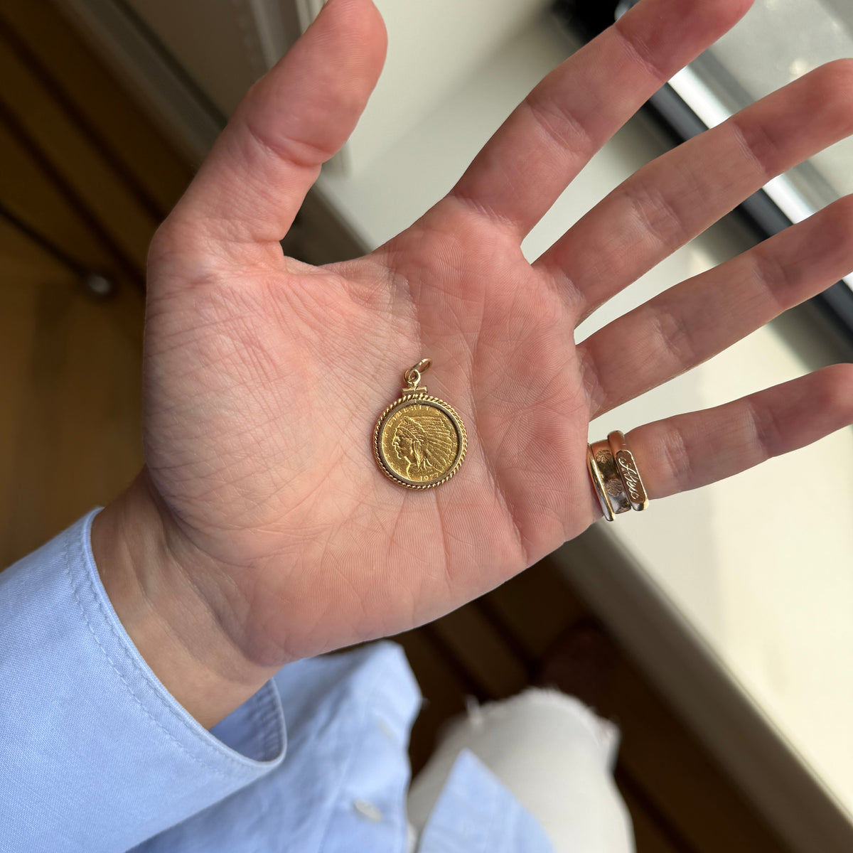 Vintage Indian Head Coin Charm