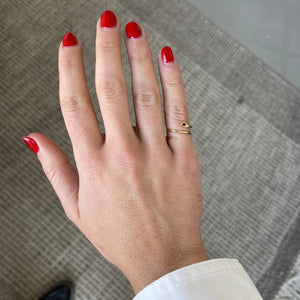 SOLD Vintage Drop 03 — Vintage Twist Snake Ring with Ruby