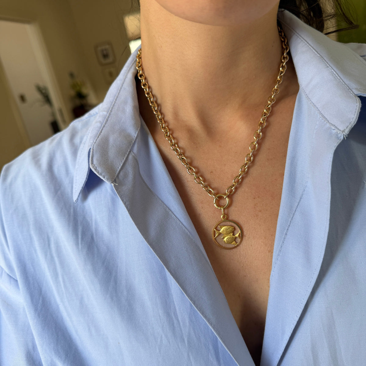 Vintage Pisces Cutout Charm