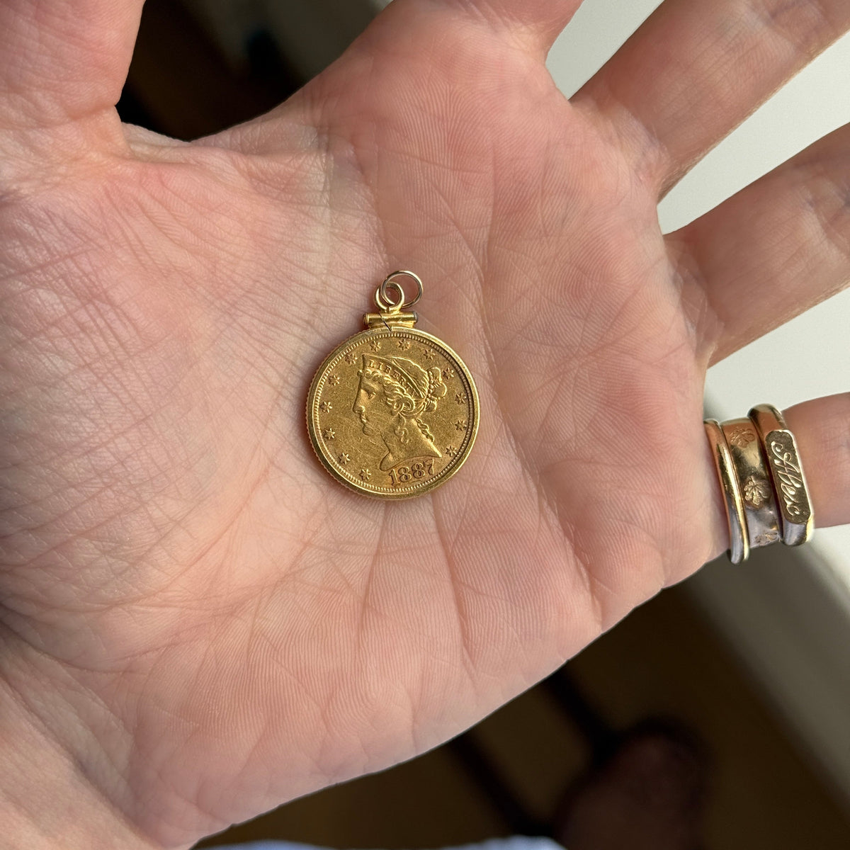 Vintage 1887 USA Coin Charm