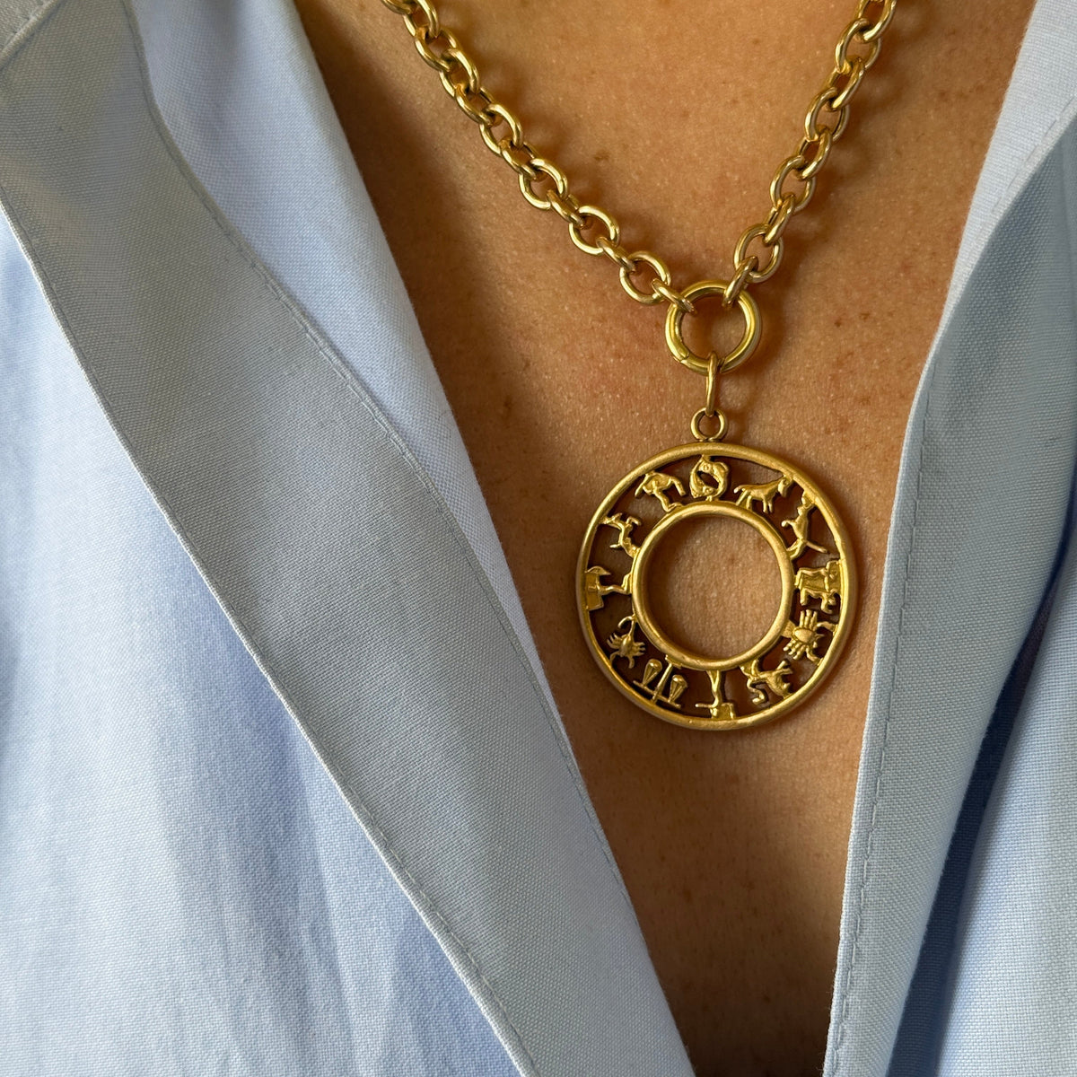 Vintage Zodiacs Circle Charm