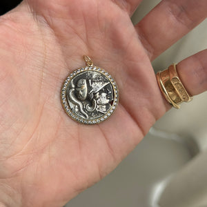 Vintage Silver Roman Soldier Coin Charm