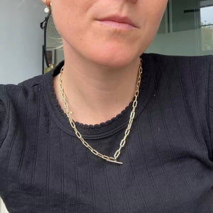 SOLD 14k Paperclip Toggle Necklace