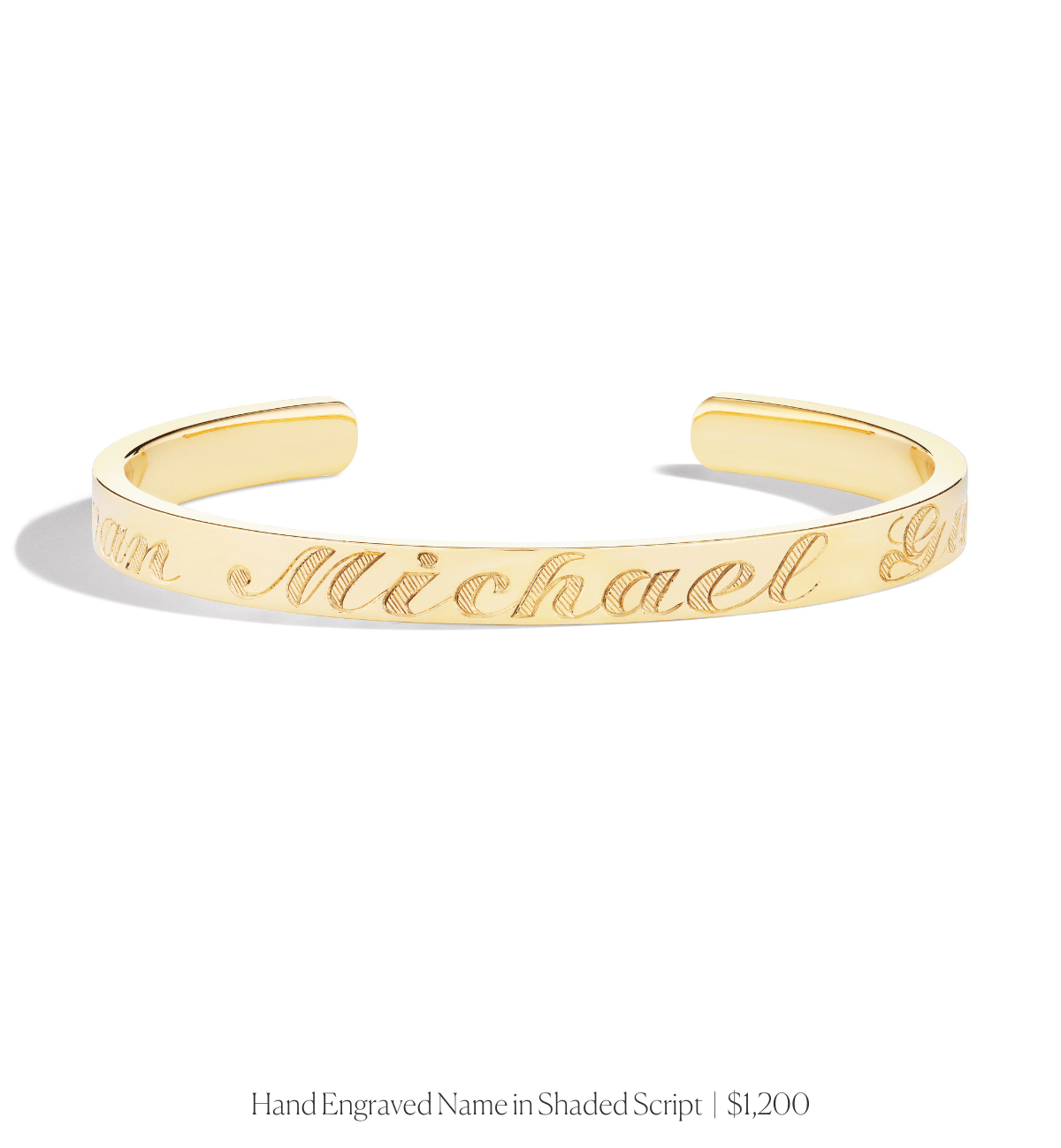 14k solid gold personalized Solid Cuff Bracelet with custom hand engraving