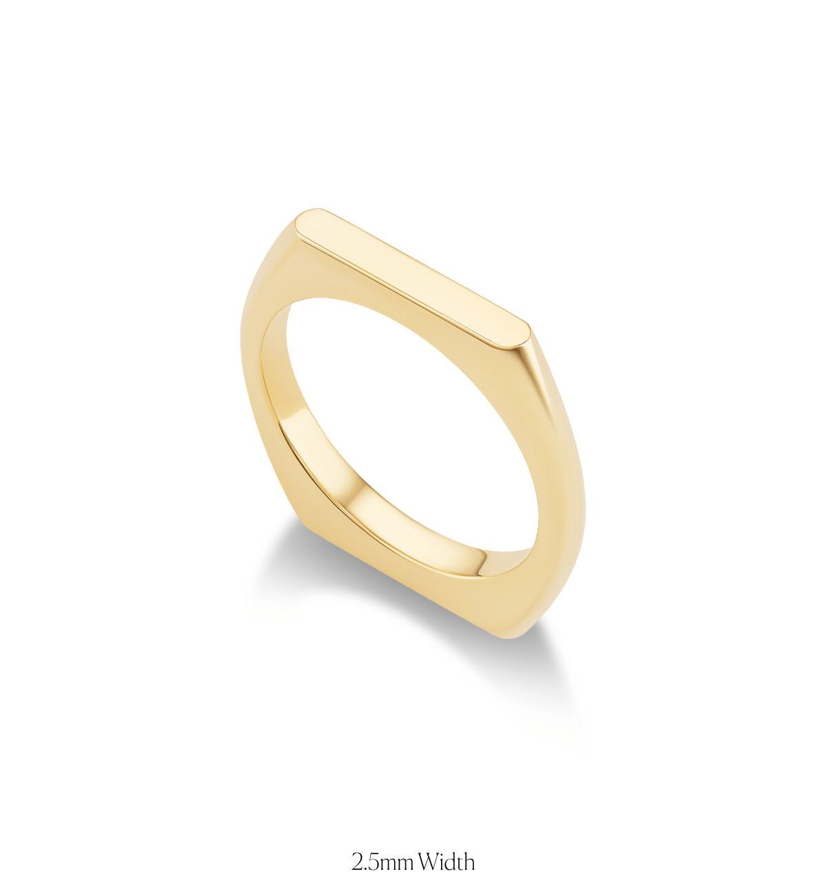 14k solid gold engravable Double Sided Signet Ring with two signet faces