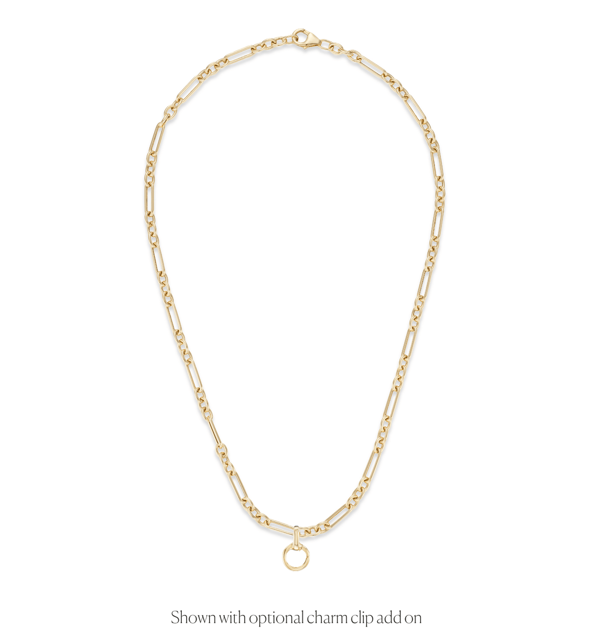 14k solid gold Trombone Chain in an elongated link