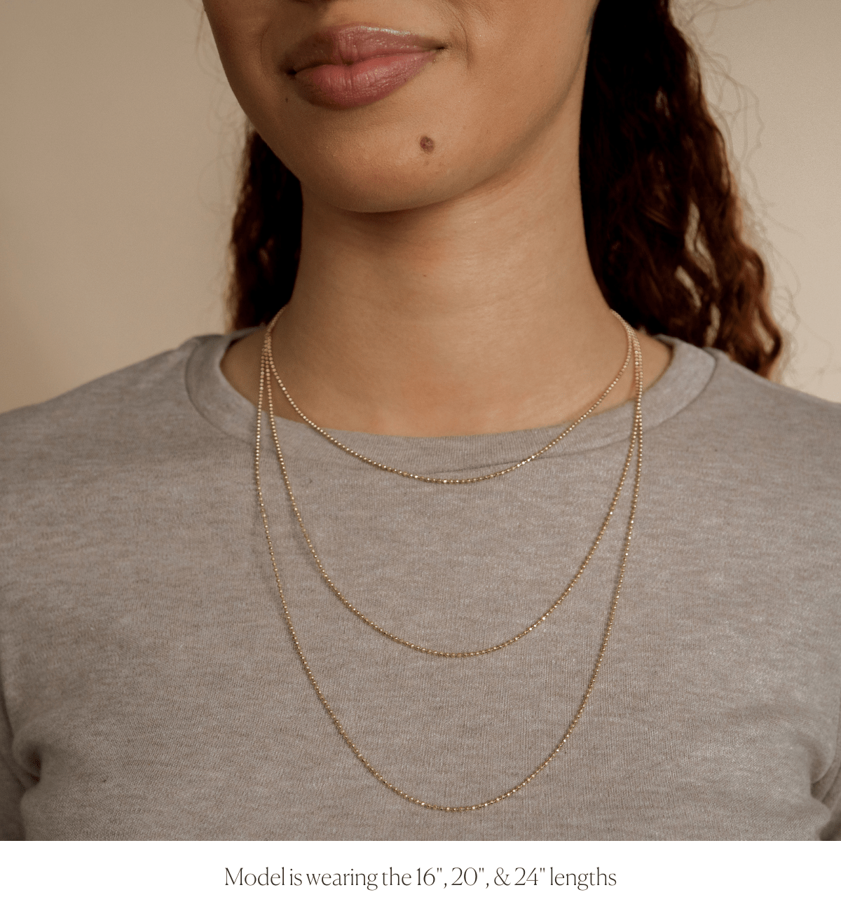 14k solid gold Caviar Necklace in a diamond-cut ball link
