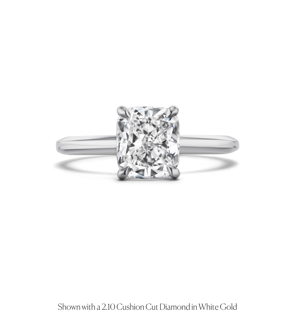 14k solid gold Signature Solitaire engagement ring with a single round diamond