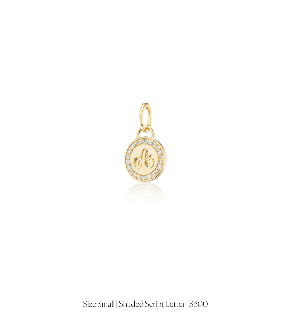14k solid gold Diamond Border Circle Charm