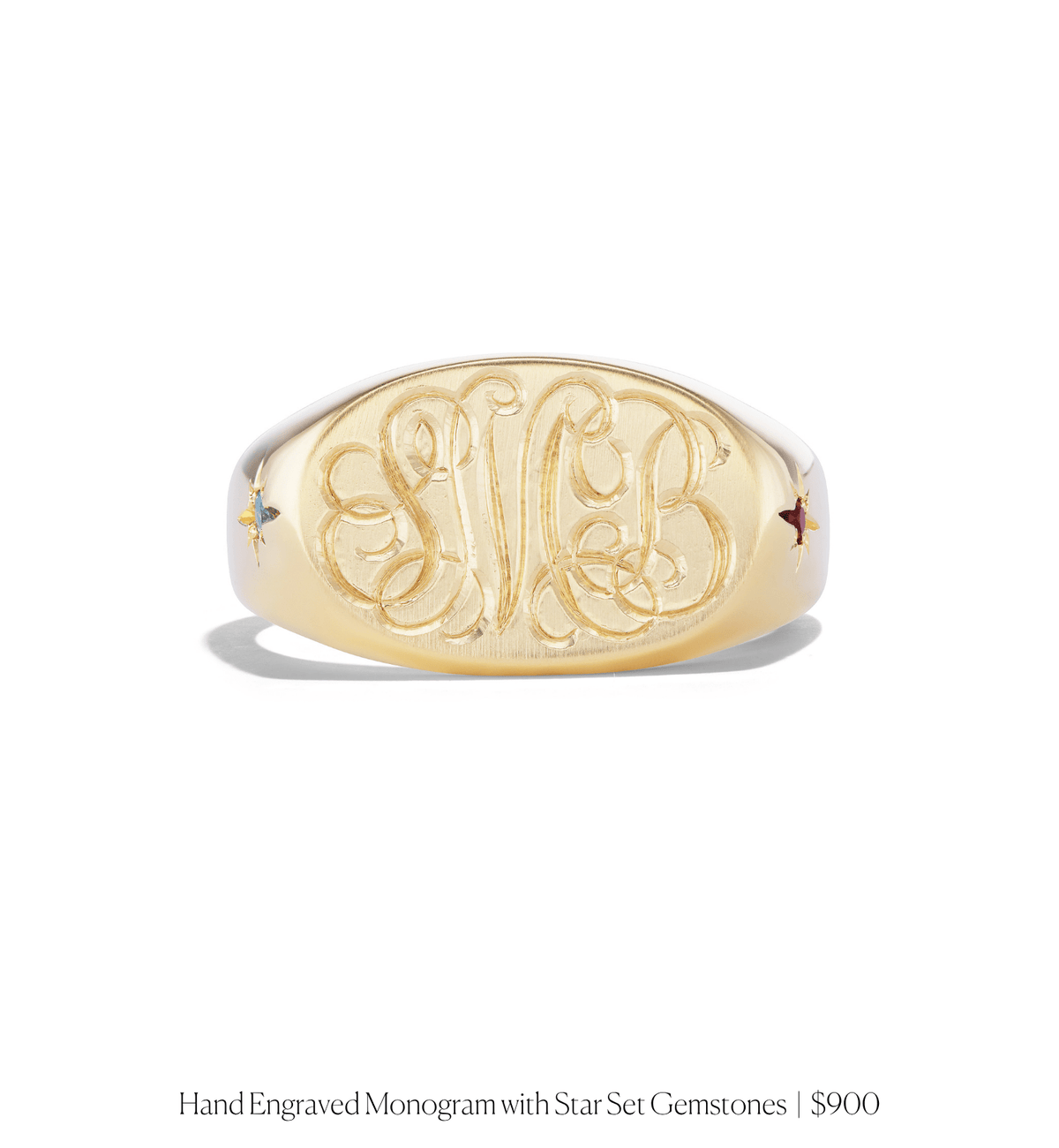 14k solid yellow gold personalized Oval Signet Ring with custom hand engraving