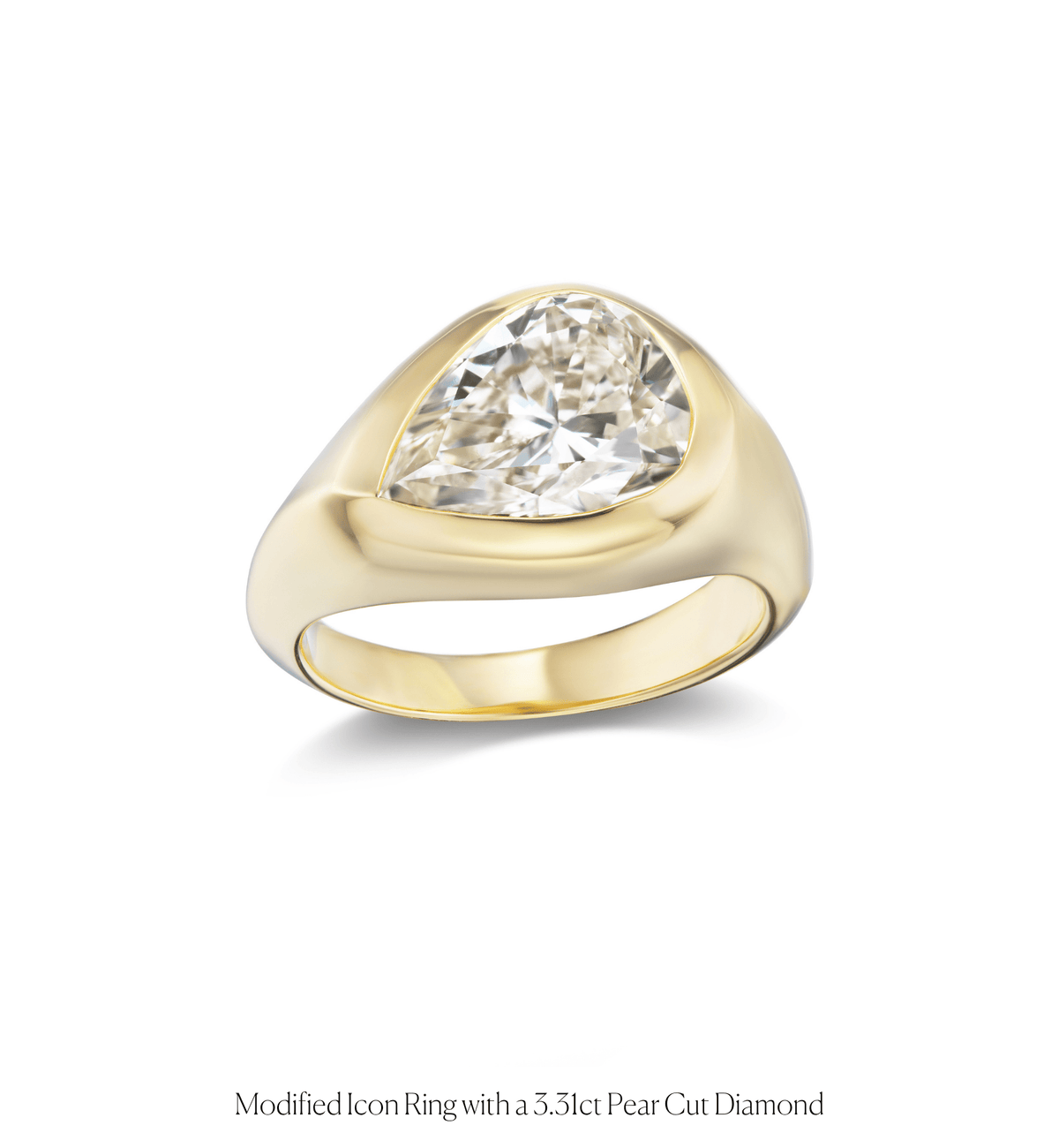 14k solid gold Icon engagement ring with a bezel-set diamond