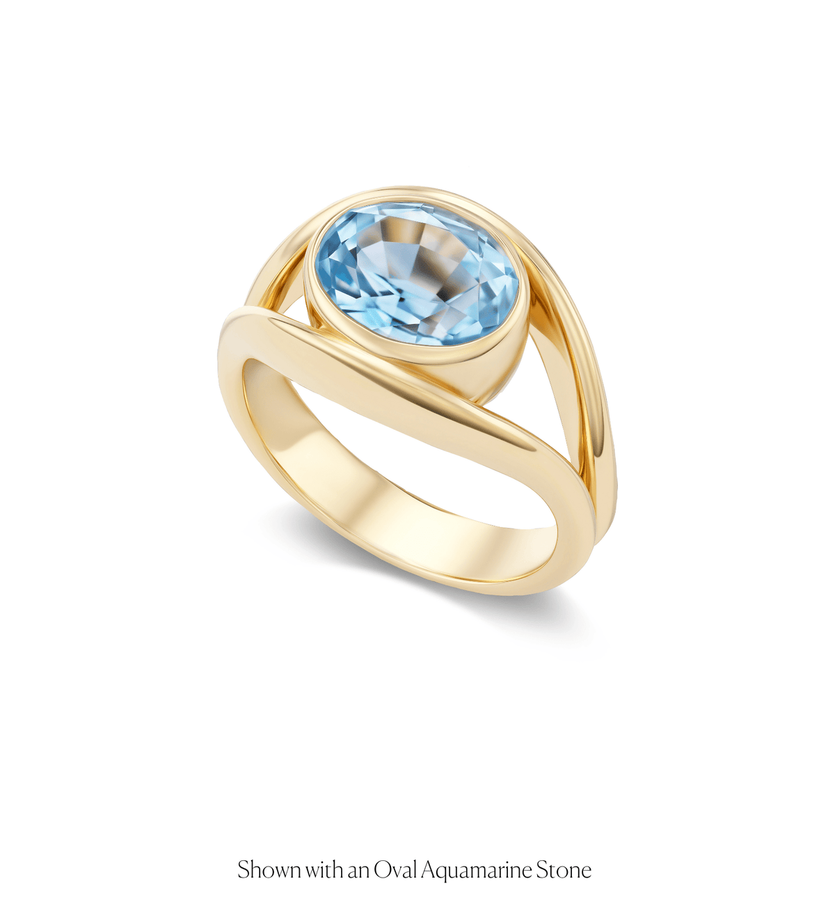 14k solid gold Union engagement ring with a bezel-set diamond