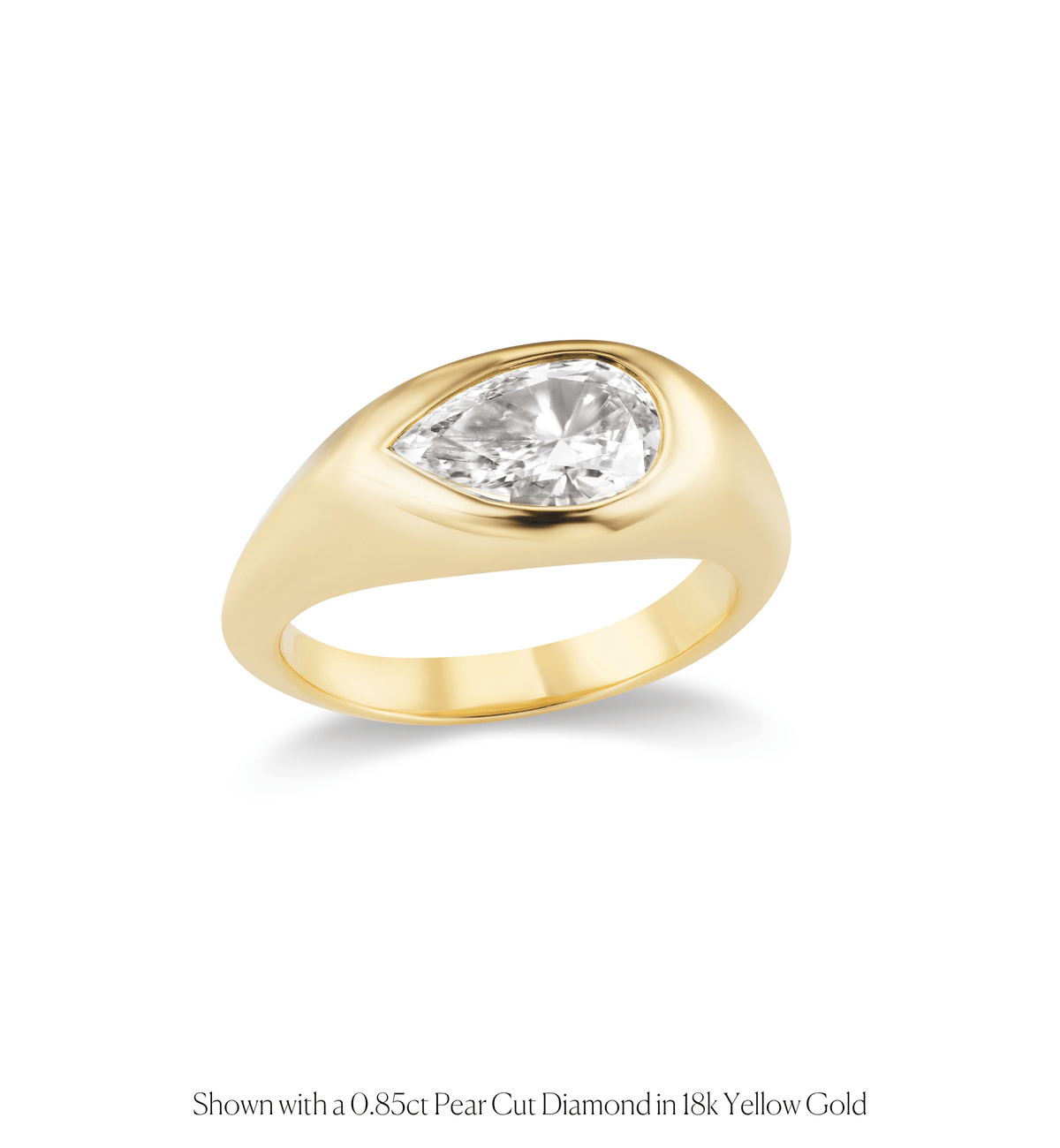 14k solid gold Icon engagement ring with a bezel-set diamond