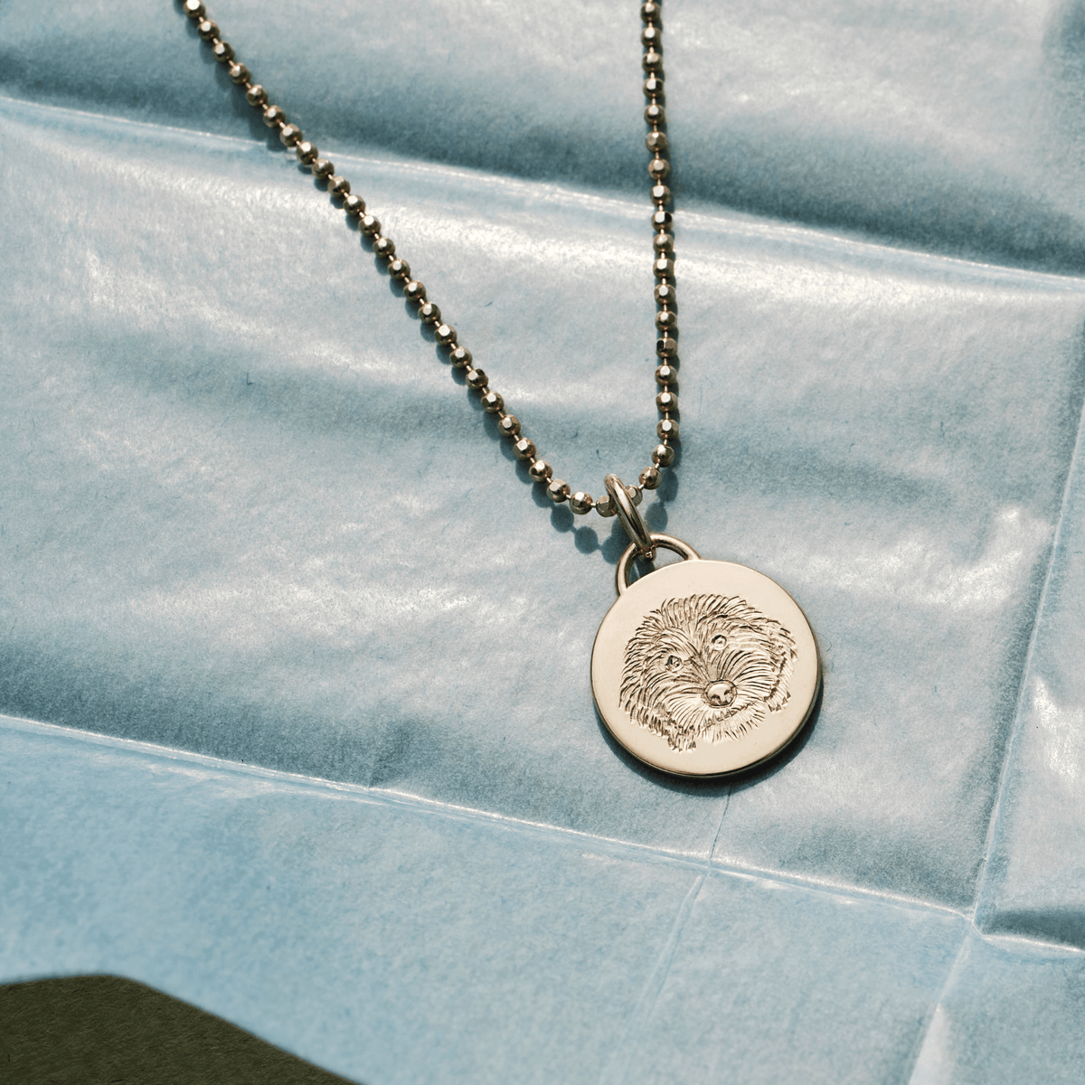 14k solid gold personalized Classic Circle Charm with custom hand engraving