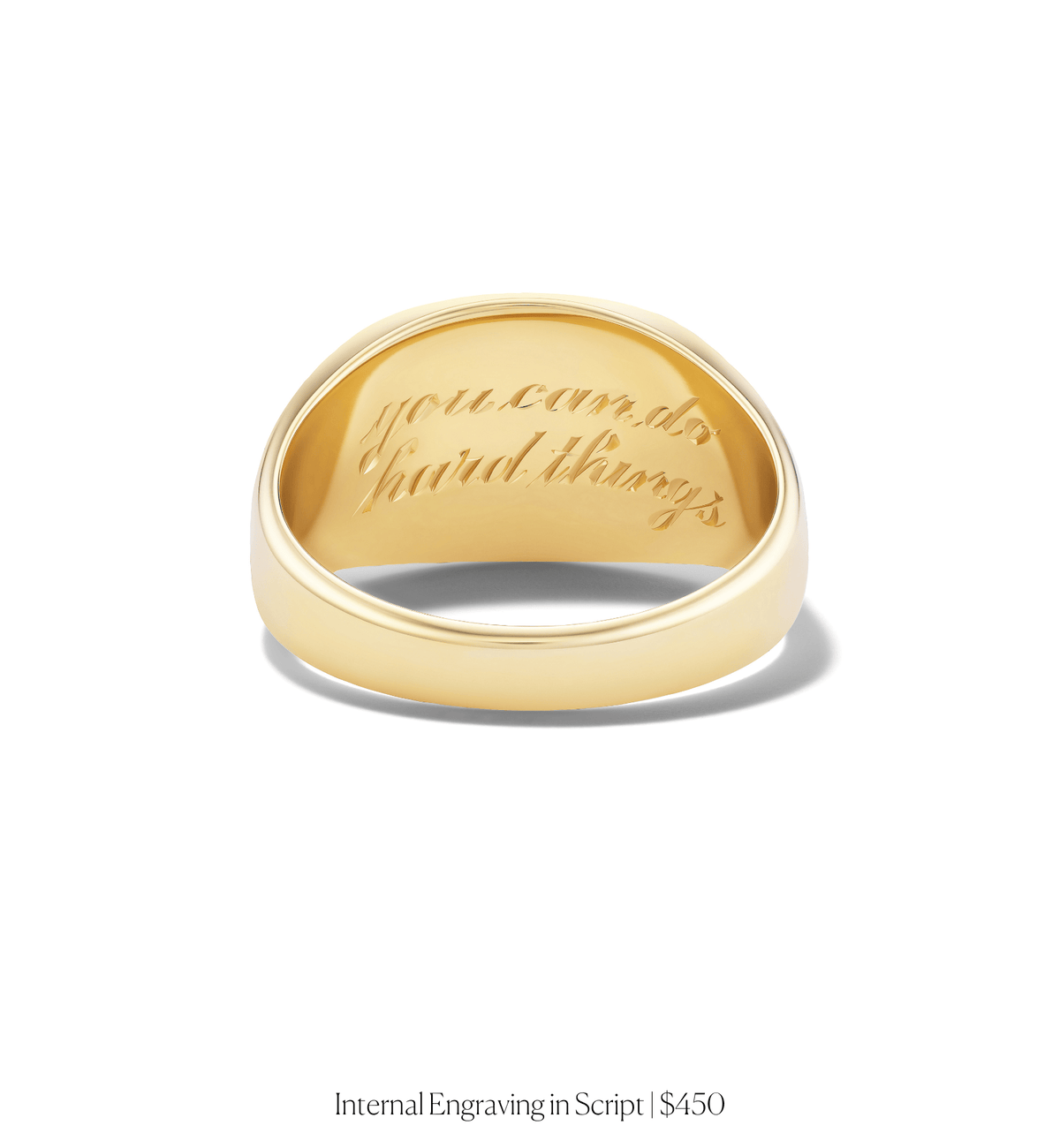14k solid yellow gold personalized Oval Signet Ring with custom hand engraving