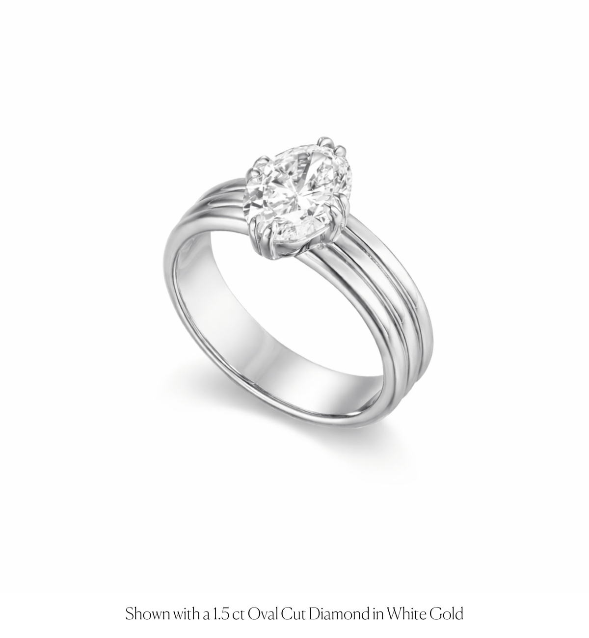 14k solid gold Cardinal engagement ring with a triple-band design
