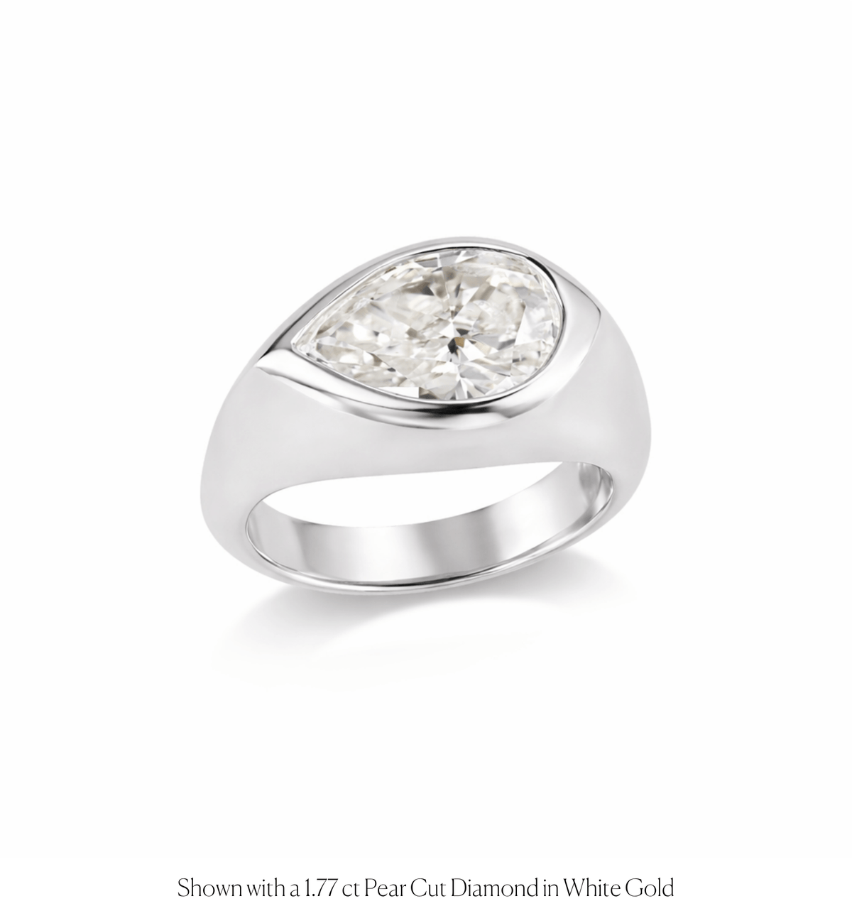 14k solid gold Icon engagement ring with a bezel-set diamond