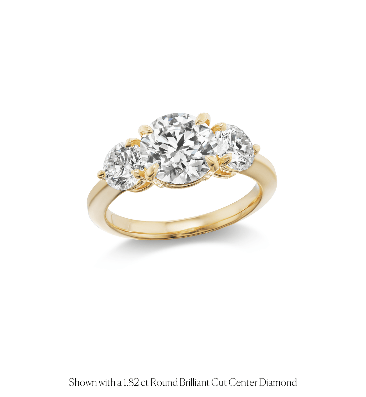 14k solid gold Three Stone engagement ring with three graduated diamonds