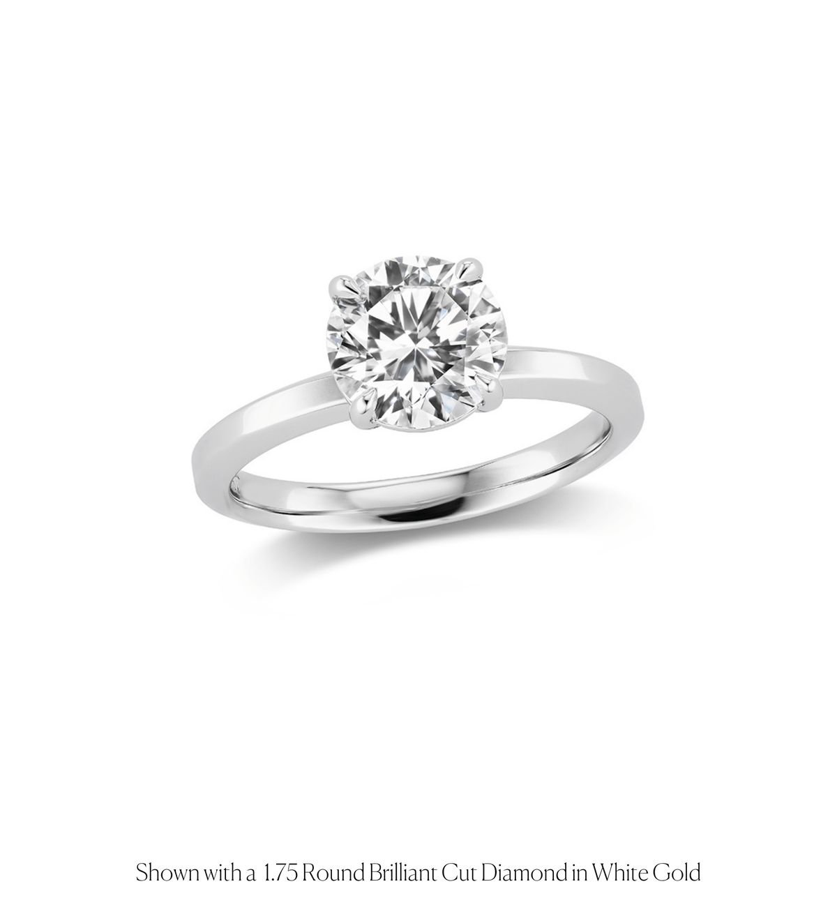 14k solid gold Signature Solitaire engagement ring with a single round diamond