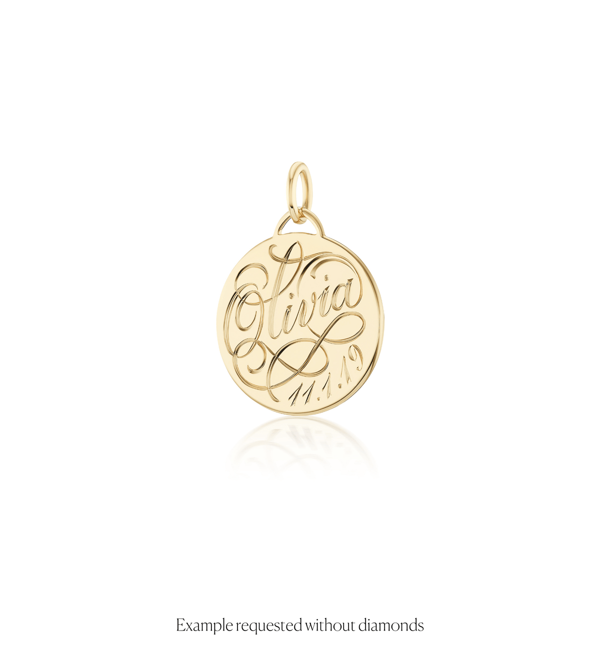 14k solid gold The Name & Date Charm