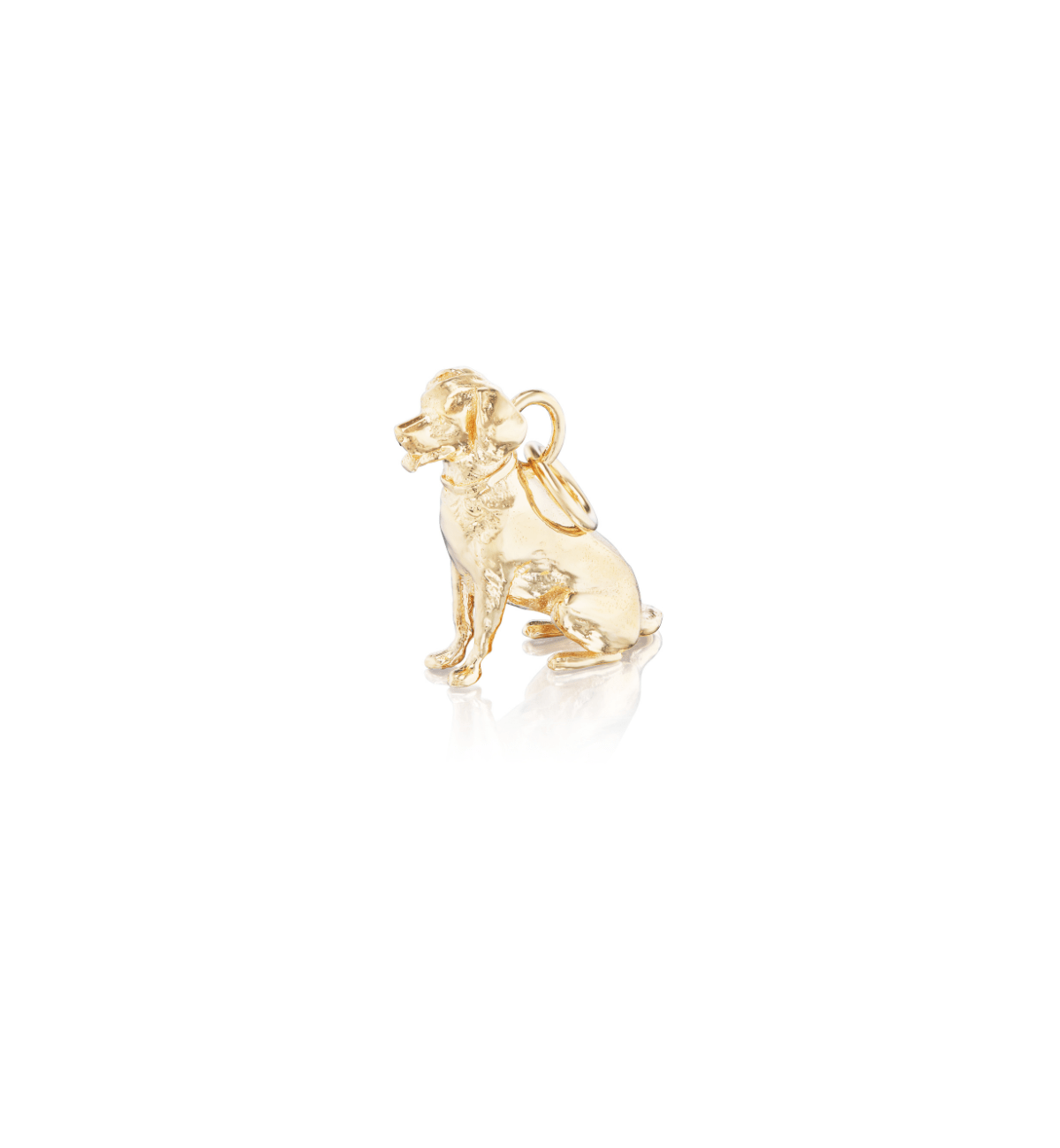 14k solid gold Custom Dog Charm as a custom hand-carved dog portrait