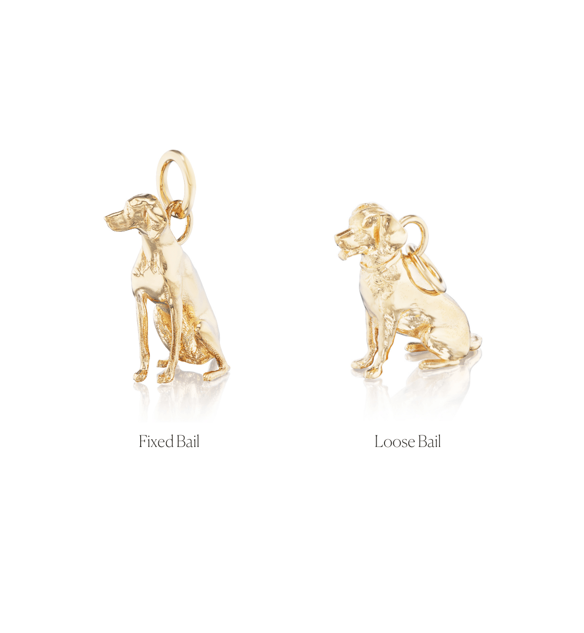 14k solid gold Custom Dog Charm as a custom hand-carved dog portrait