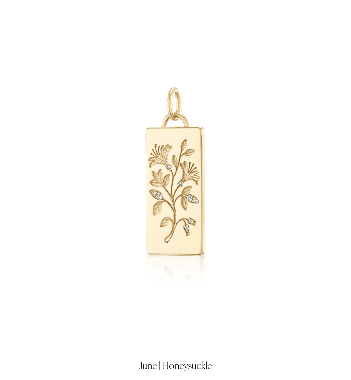 14k solid gold Birth Month Flower Charm with a birth-month flower motif