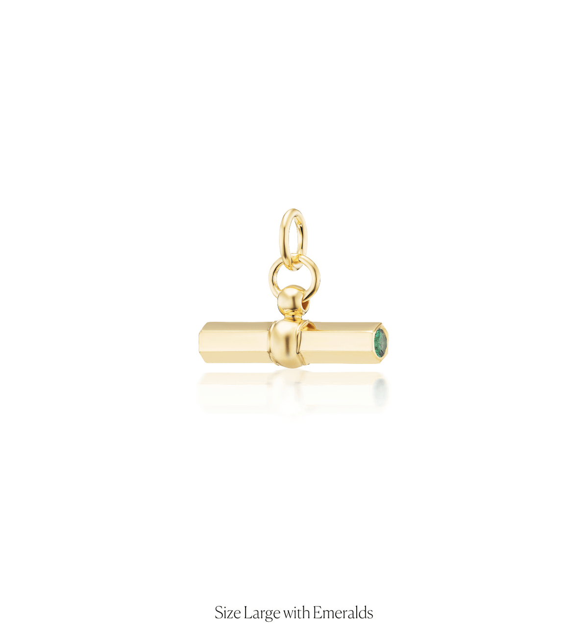 14k solid gold Toggle Charm with a toggle clasp design