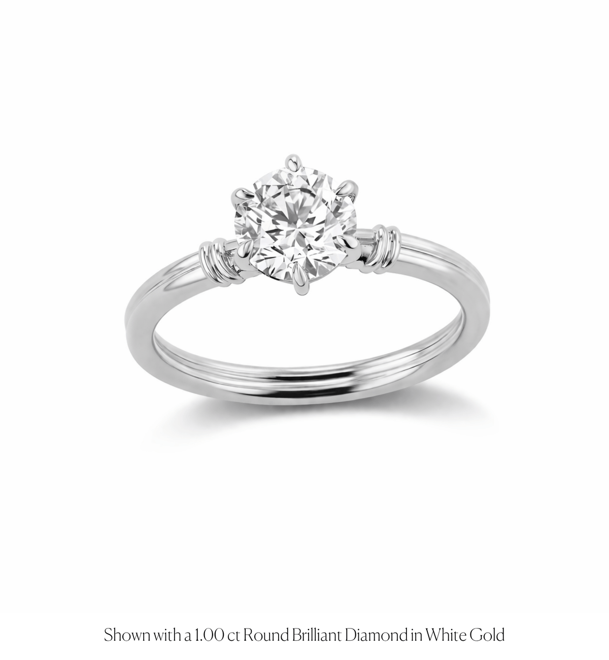 14k solid gold Lover's Knot engagement ring with an interlocking knot design