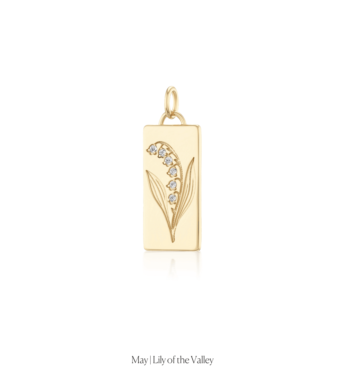 14k solid gold Birth Month Flower Charm with a birth-month flower motif