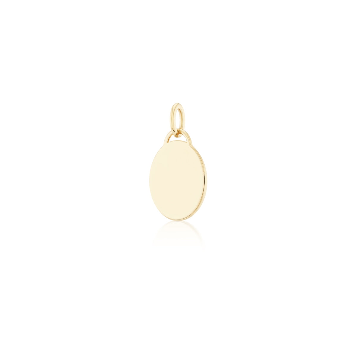 14k solid gold engravable Classic Oval Charm