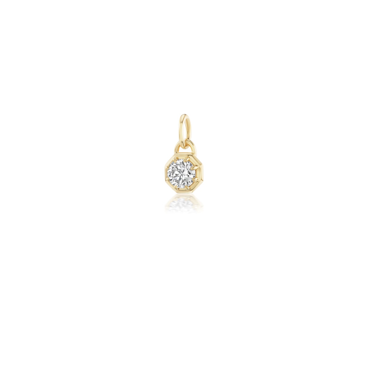 14k solid gold Signature Diamond Charm with a signature-cut diamond