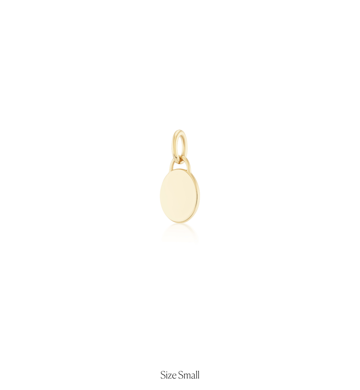 14k solid gold engravable Classic Oval Charm