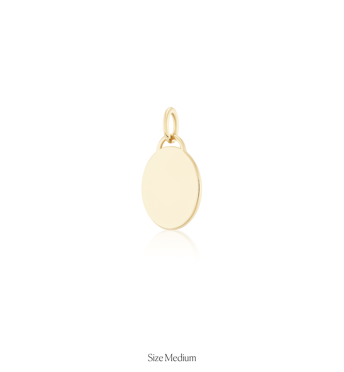 14k solid gold engravable Classic Oval Charm