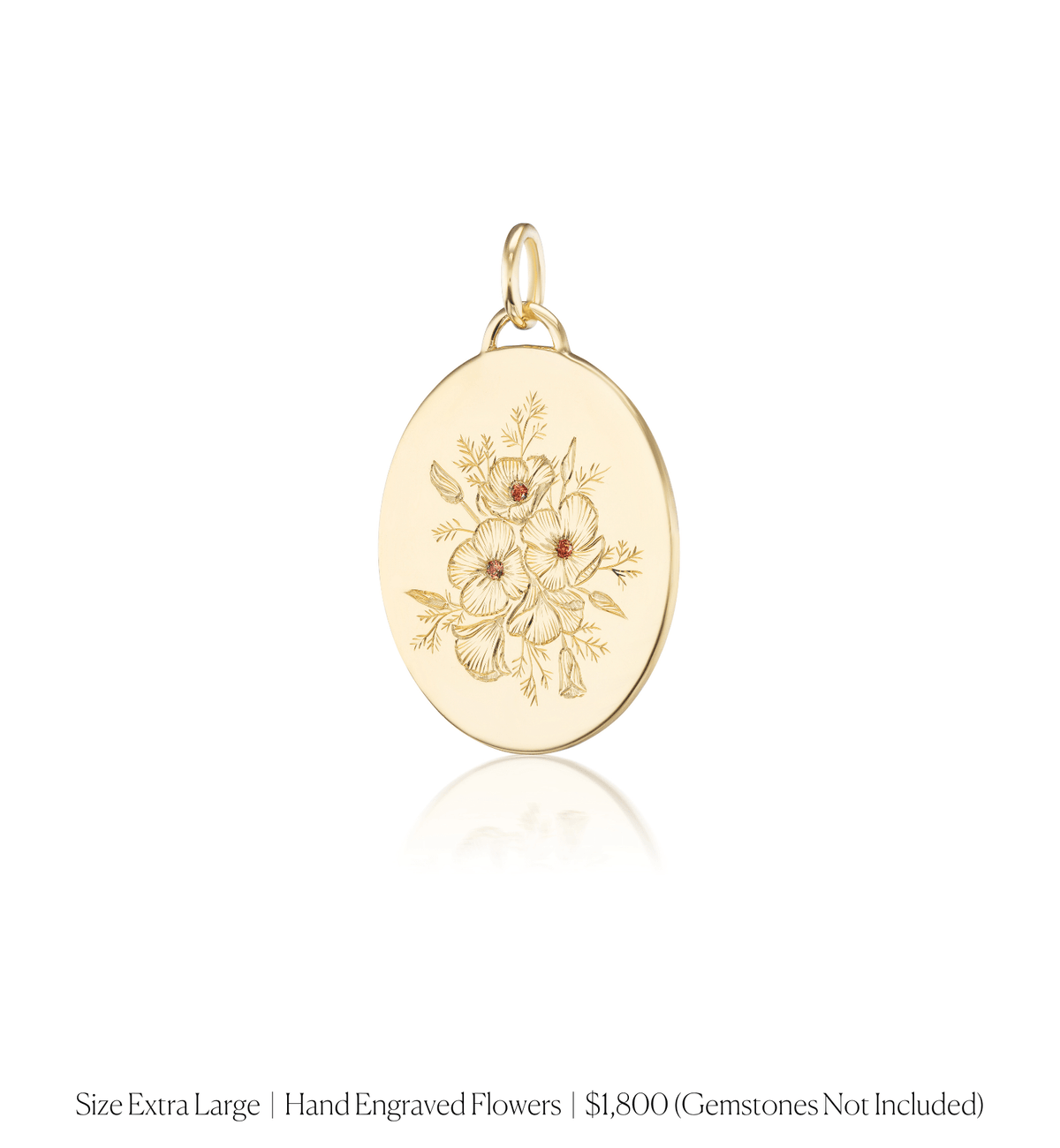 14k solid gold engravable Classic Oval Charm
