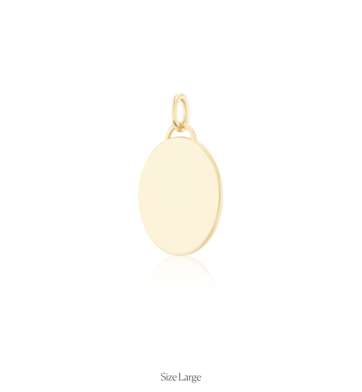 14k solid gold engravable Classic Oval Charm