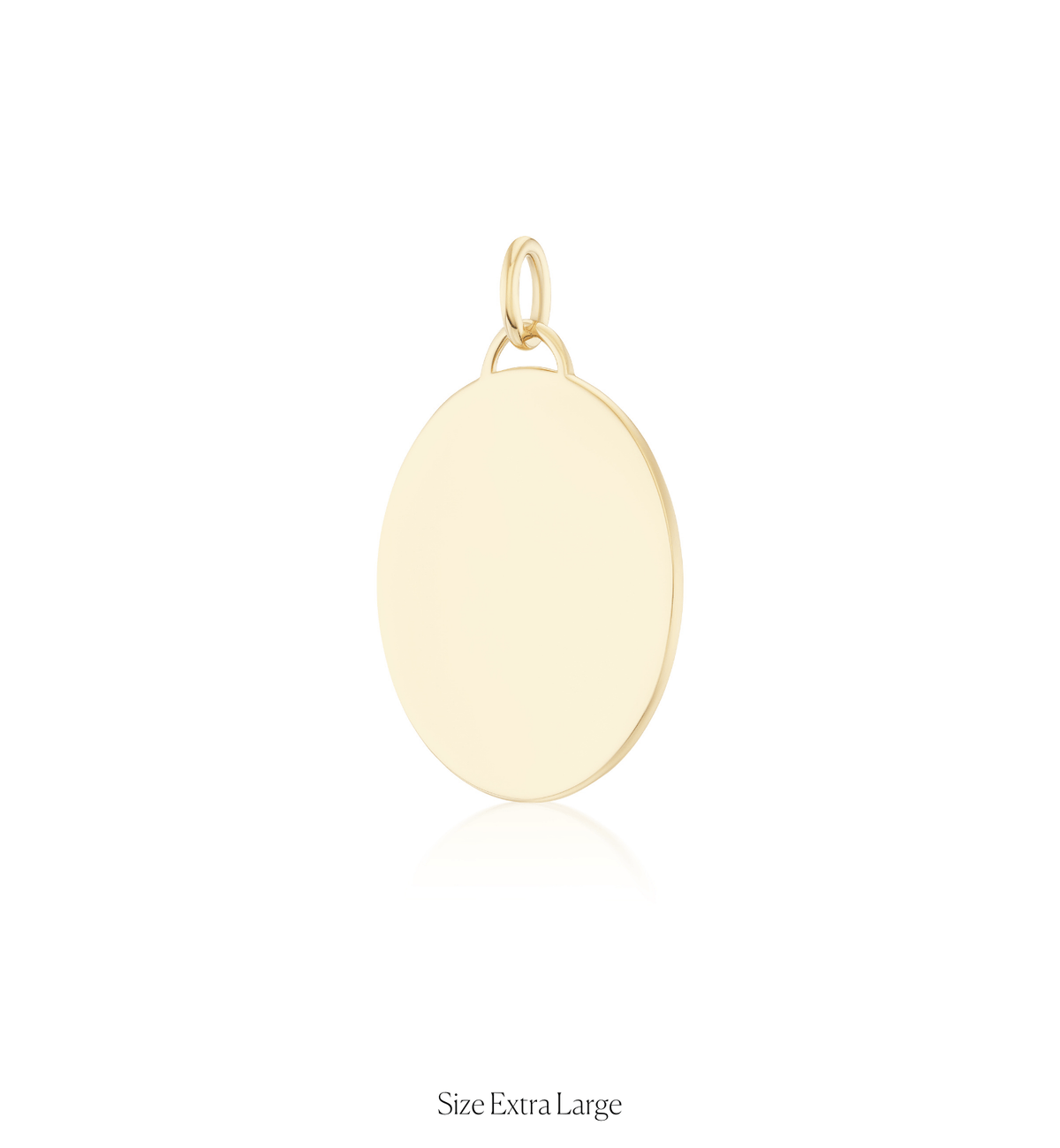 14k solid gold engravable Classic Oval Charm