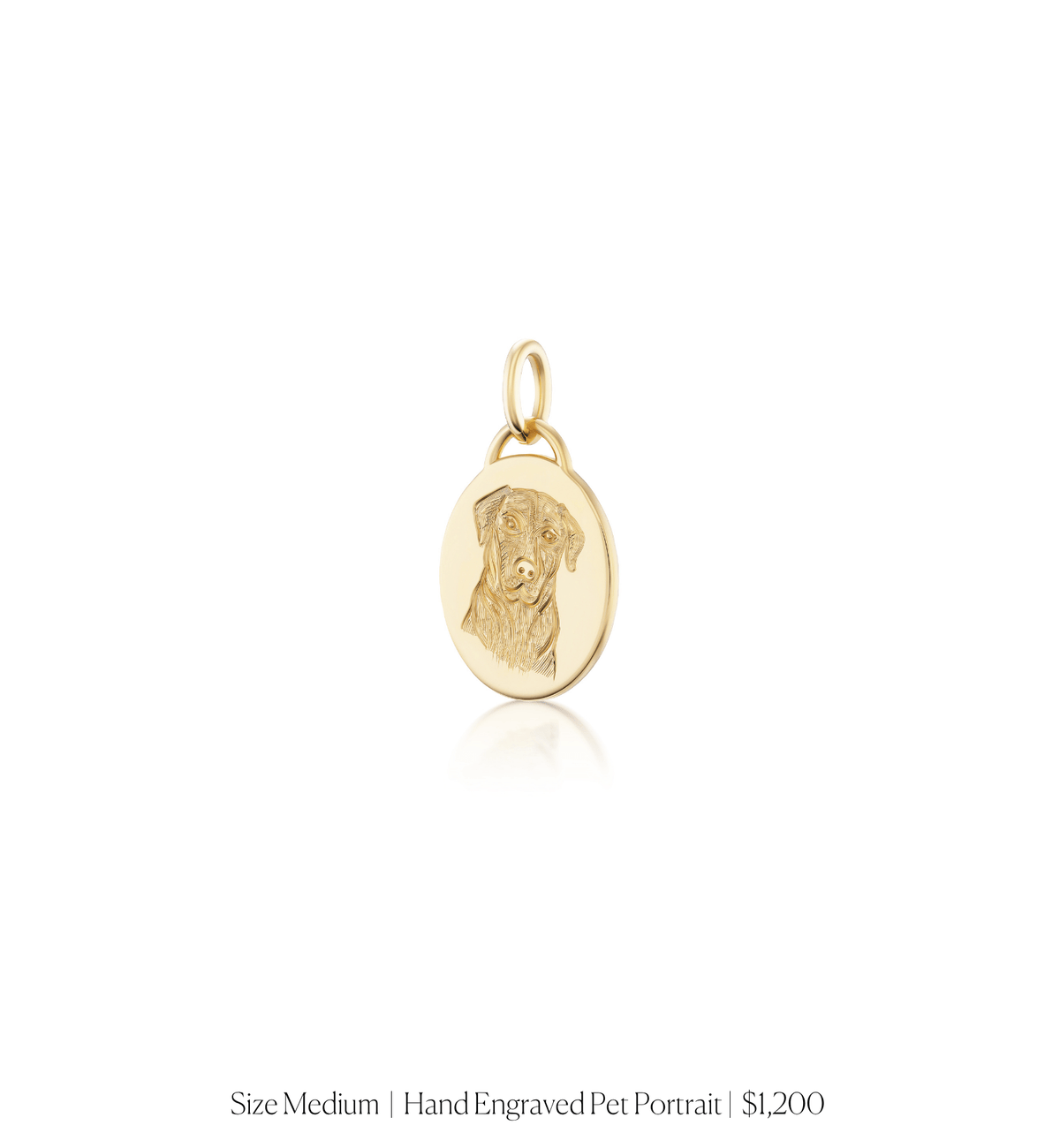 14k solid gold engravable Classic Oval Charm