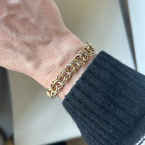 SOLD Vintage Double Link Charm Bracelet w/ Heart Clasp