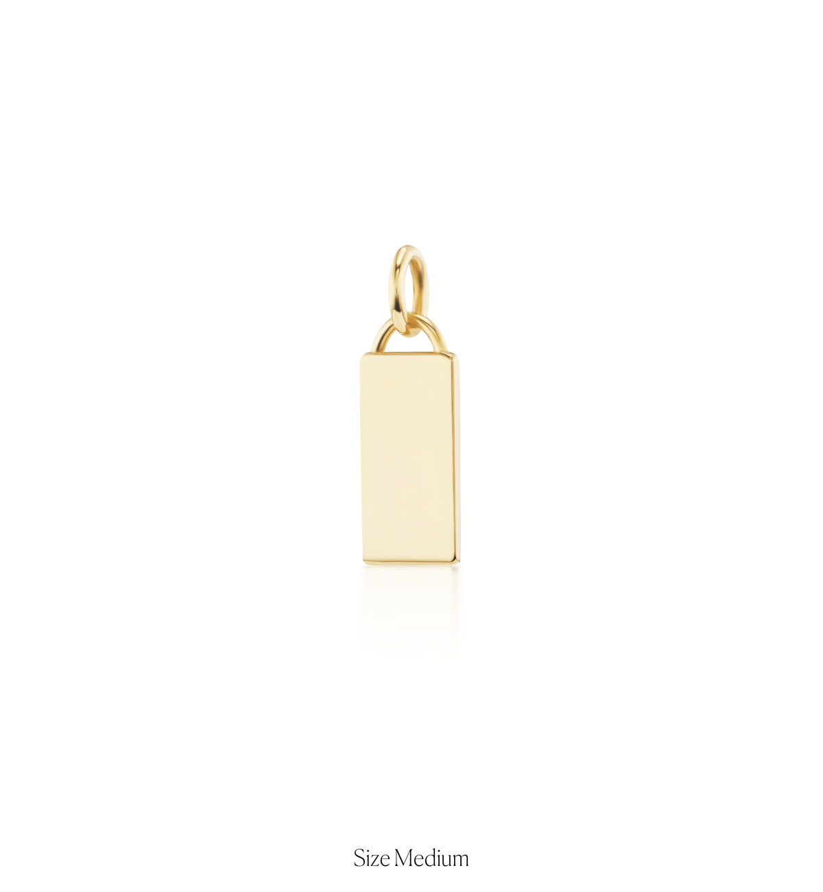 14k solid gold personalized Classic Rectangle Charm with custom hand engraving