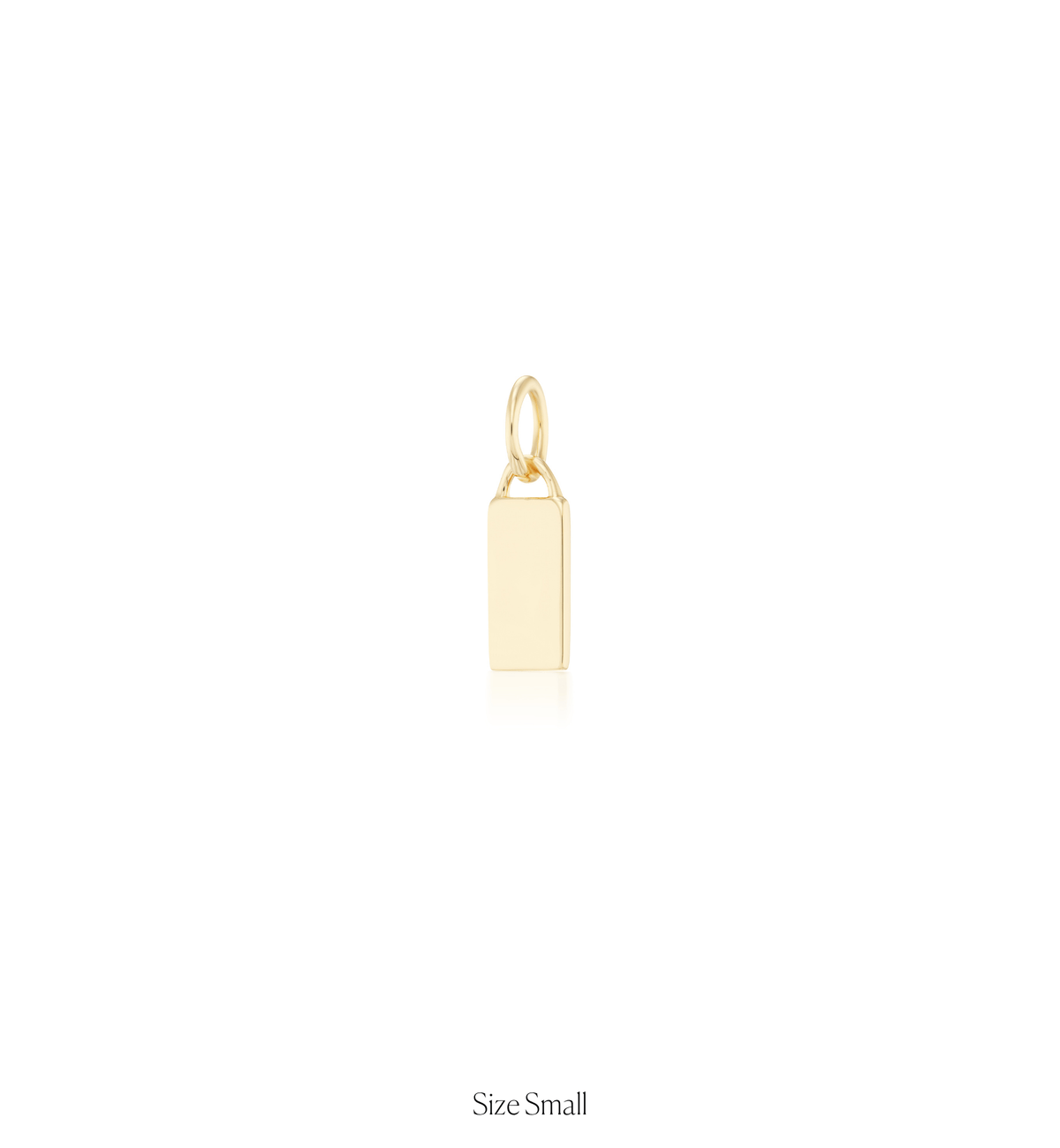 14k solid gold personalized Classic Rectangle Charm with custom hand engraving