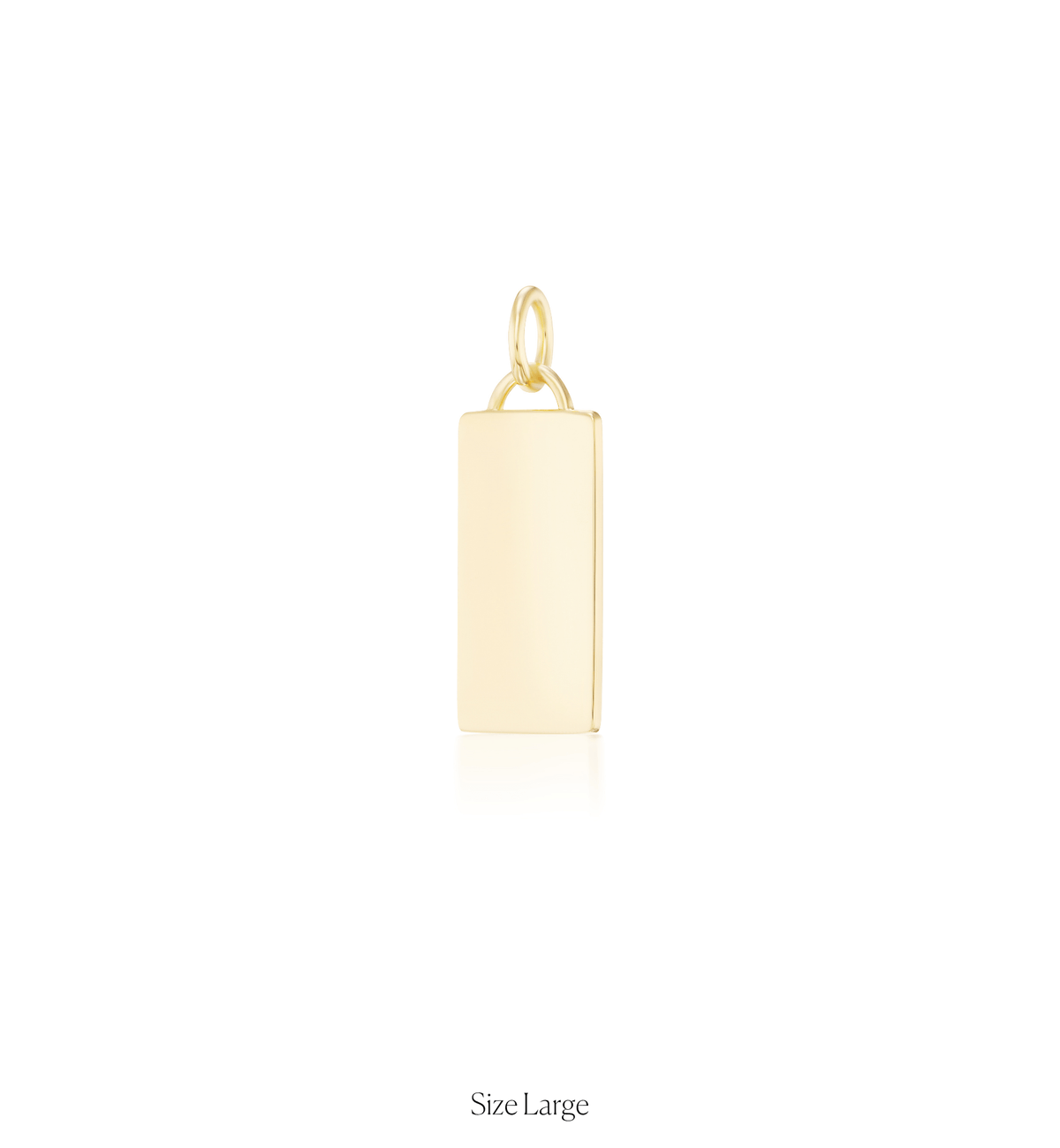 14k solid gold personalized Classic Rectangle Charm with custom hand engraving