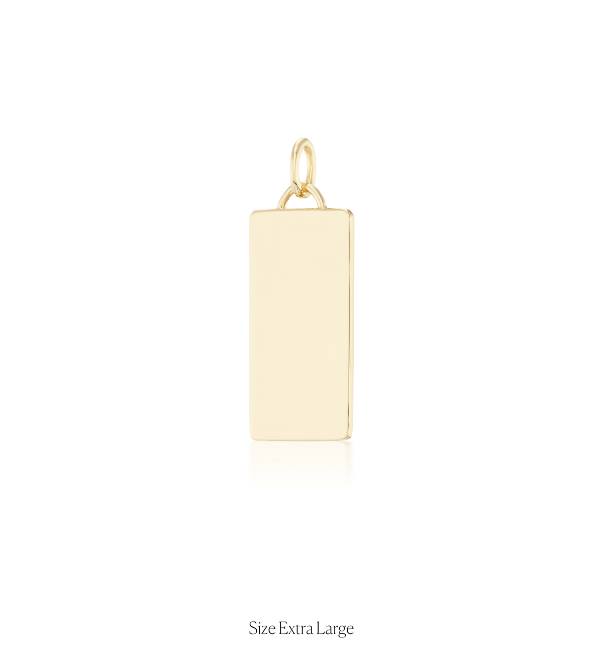 14k solid gold personalized Classic Rectangle Charm with custom hand engraving