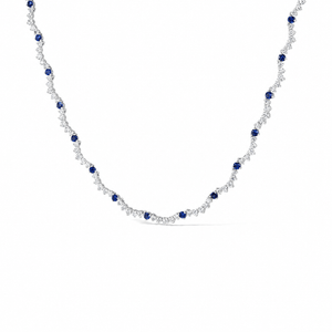 Scalloped Sapphire Tennis Necklace