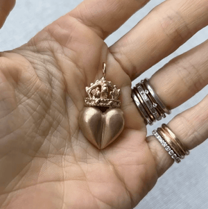 SOLD Vintage Heart Crown Charm