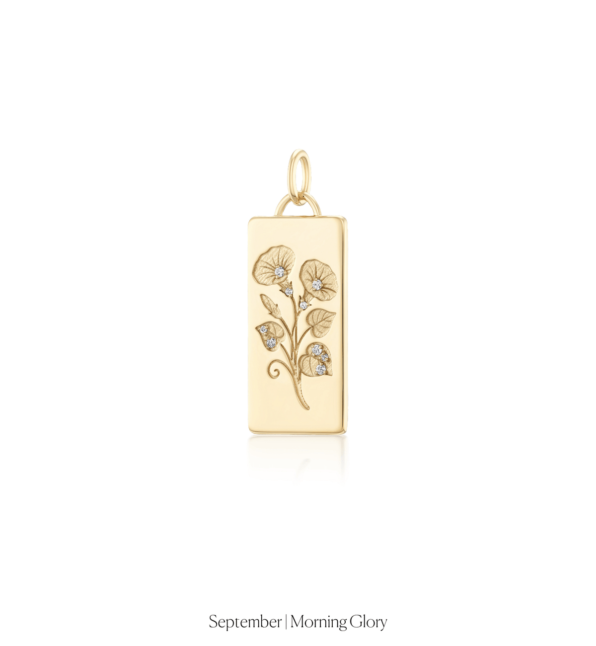 14k solid gold Birth Month Flower Charm with a birth-month flower motif