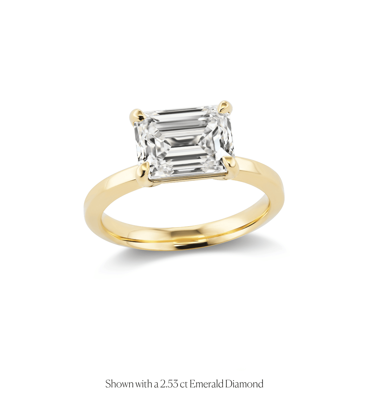 14k solid gold Signature Solitaire engagement ring with a single round diamond