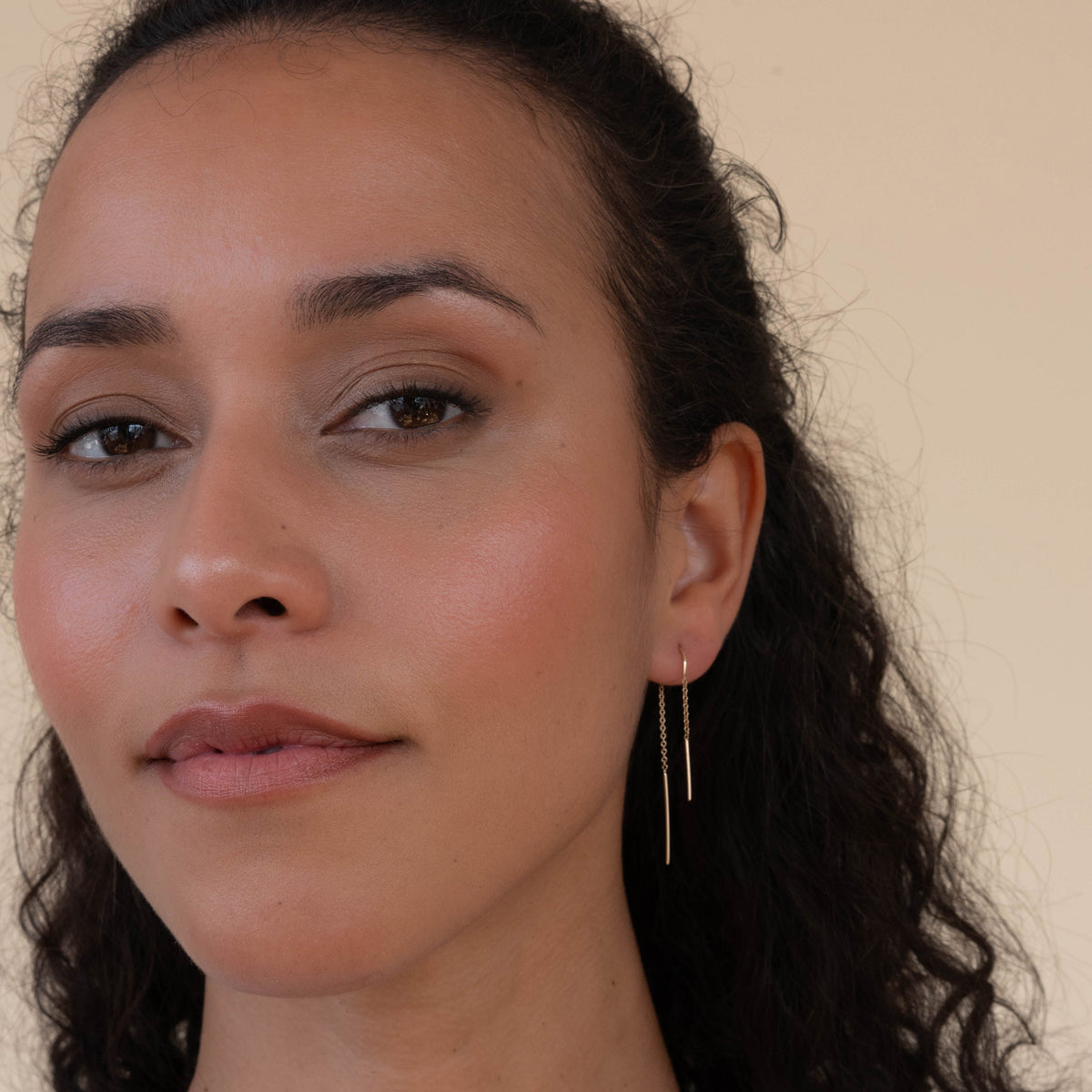 Thread Through Chain Earrings
