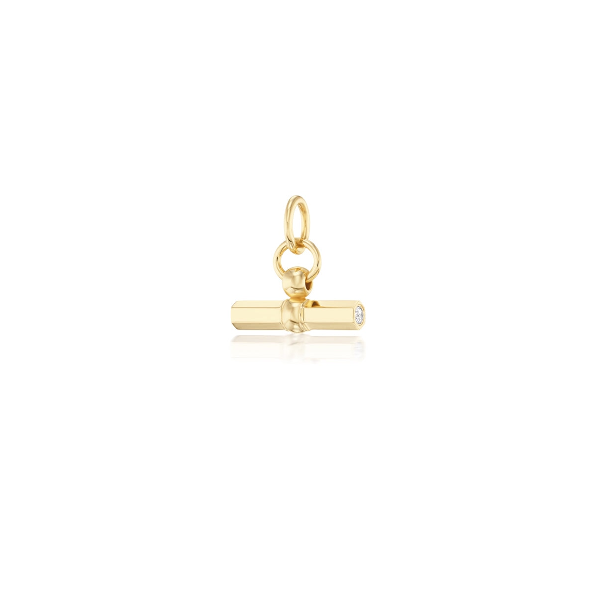 14k solid gold Toggle Charm with a toggle clasp design