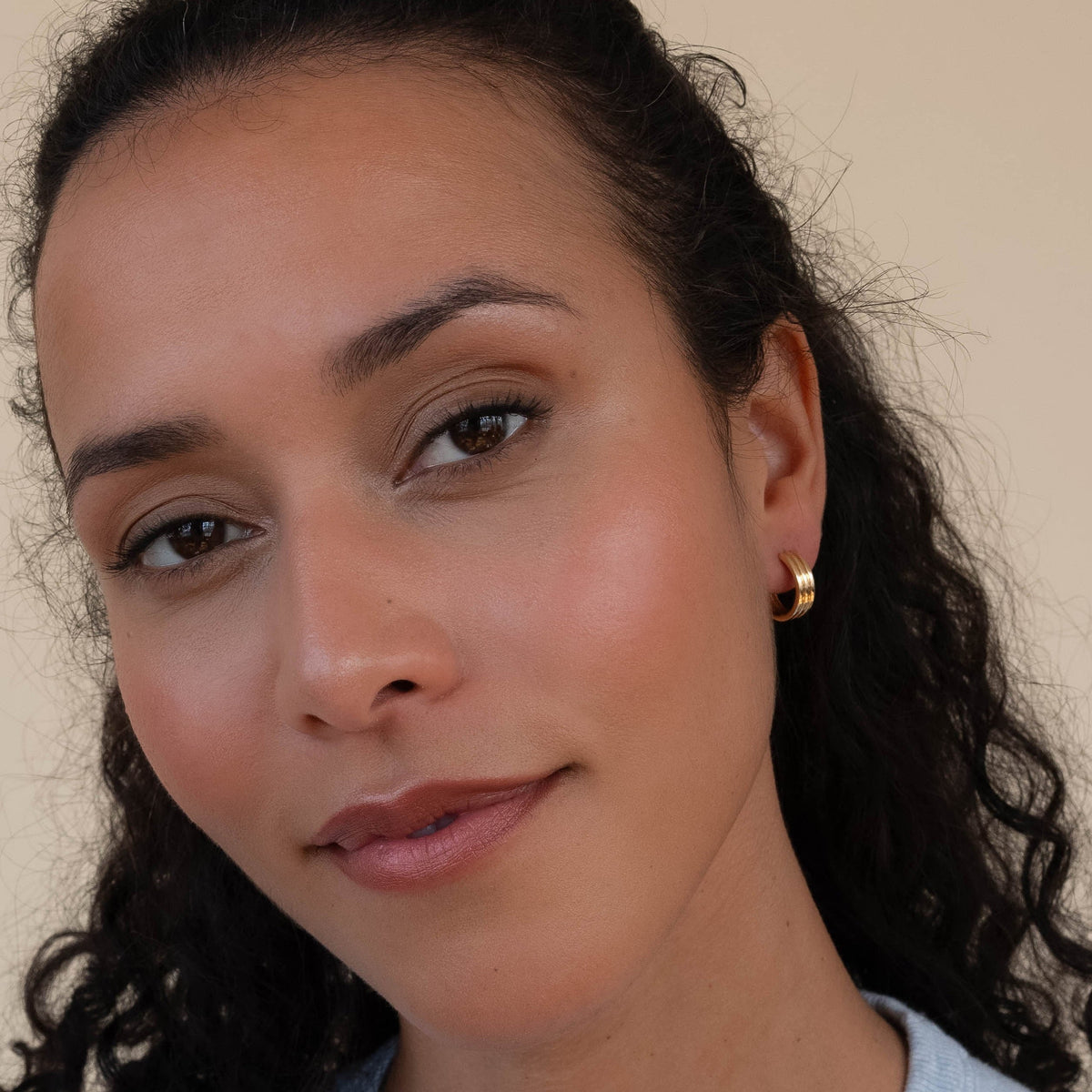 14k solid gold Signature Trio Hoops as a set of three hoops